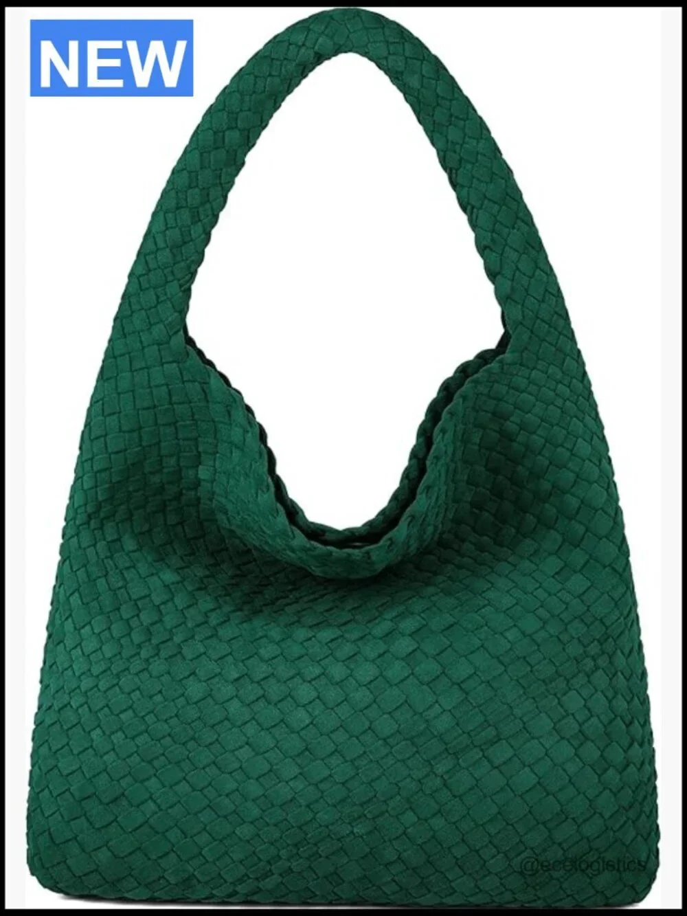 Faux Suede Woven Hobo Bag with Clutch, Medium Size, Soft Vegan Leather